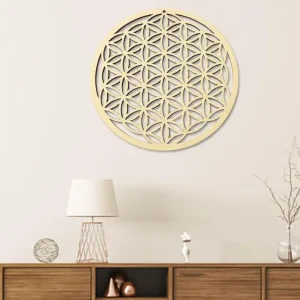 Déco Murale Fleur de Vie en Bois