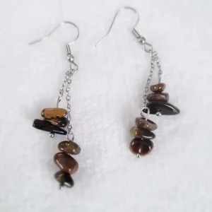 Boucles d&rsquo;oreilles « Protection & Confiance » Oeil de Tigre