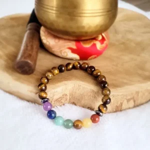 Bracelet « Energie » 7 Chakras Oeil de Tigre
