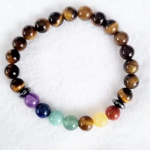 Bracelet « Energie » 7 Chakras Oeil de Tigre