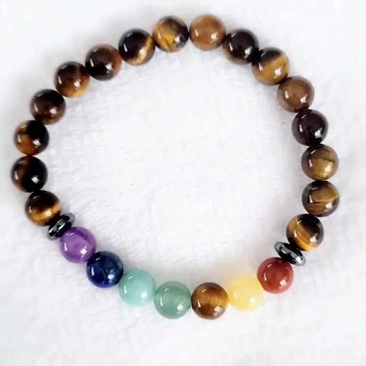 Bracelet 7 Chakras Oeil de Tigre